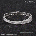 74671 xuping moda imitação de jóias cor prata tênis pulseira de diamantes